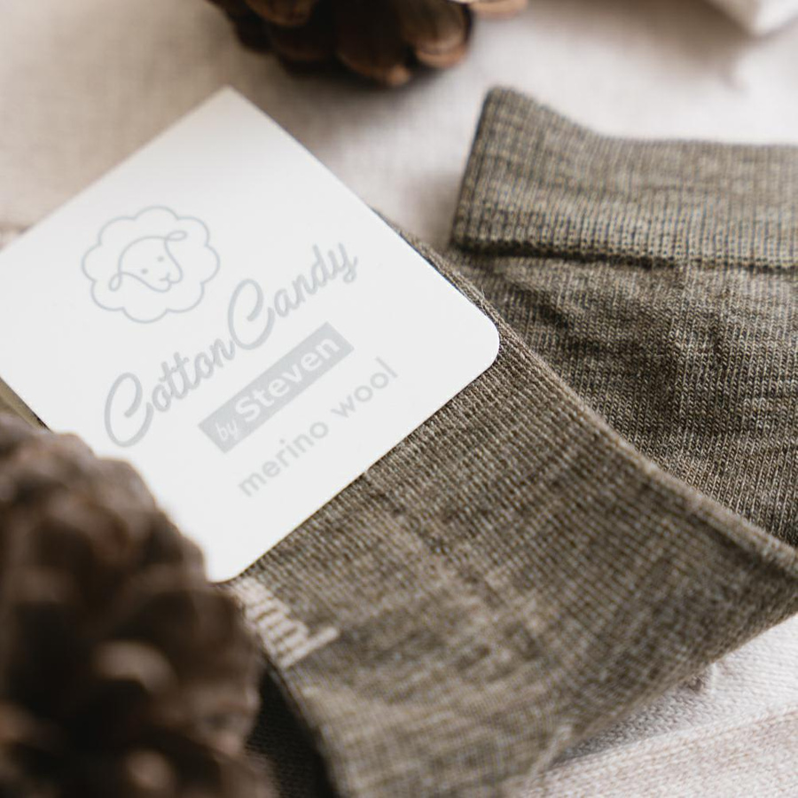 Socken Kinder Merino Wool Melange Beige