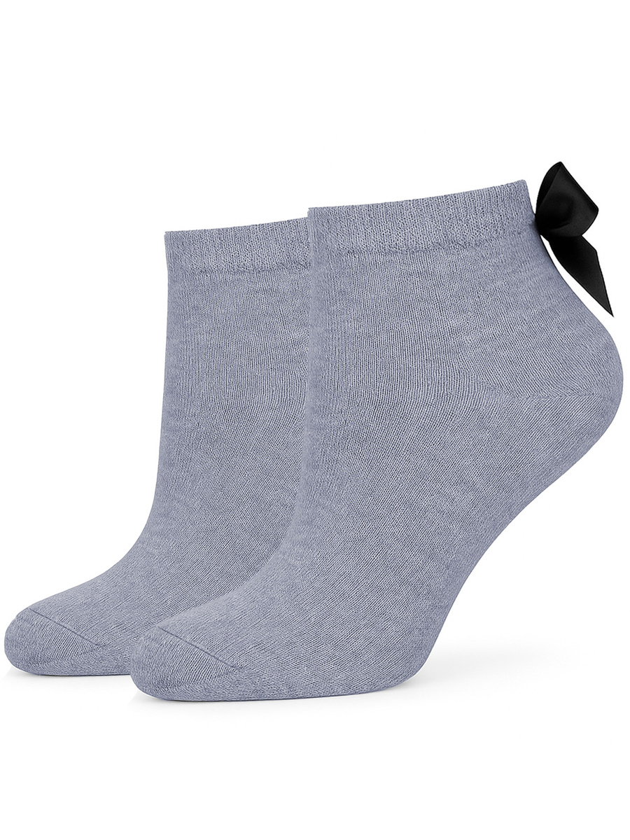 Damensocken mit Ripsbandschleife, Farbe Schwarz, Größe 37-41