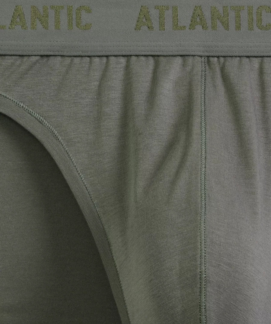 Atlantic Herren Slips – Bequeme Sportunterwäsche aus Modal und Pima Baumwolle, Elastischer Bund, Atmungsaktiv, Grün/Grau/Beige, Frühling/Sommer 2025 Kollektion