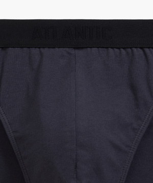 Atlantic Herren Sport Slips Set – Bequeme Unterwäsche aus Baumwolle mit Elastan, Atmungsaktiv, 3er Pack, Grau/Schwarz mit Print, Herbst/Winter Kollektion