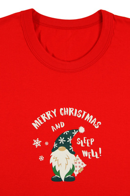 Bawełniana Świąteczna Piżama Damska Skrzaty Sesto Senso