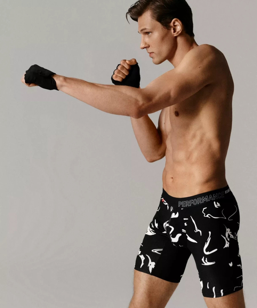 Lange Herren-Boxershorts Mh-1202 Schwarz