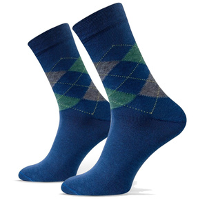 Anzugsocken Serie Rauten Blau