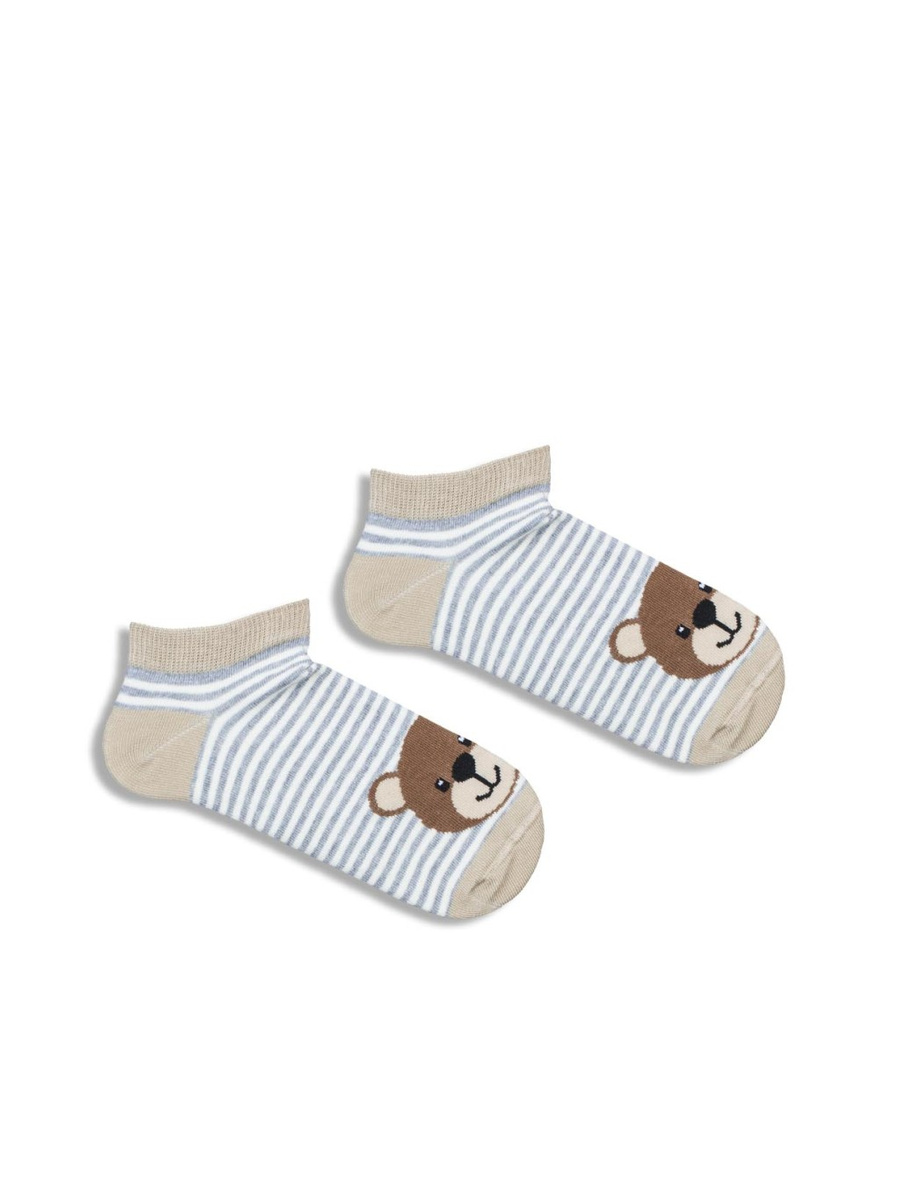 Kinderfüße Große Teddybärköpfe mit Riemen, Farbe Beige, Größe 29-31