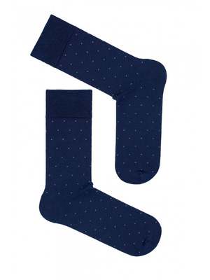 Baumwoll-Polka-Dot-Anzugssocken 0040.001, Farbe Marineblau 1, Größe 38-41