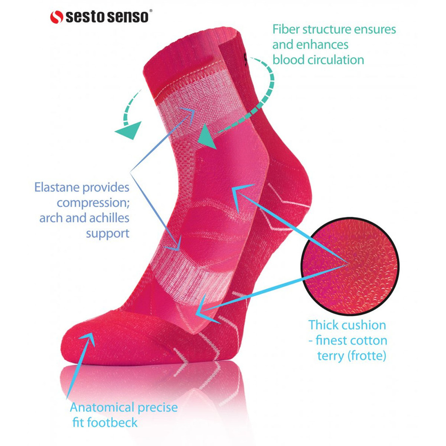 6X Sportowe krótkie skarpety dla biegaczy AMZ Sesto Senso