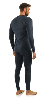 Sesto Senso Herren Winter Set – Bequeme Baumwolle Thermounterwäsche, Langarmshirt und Lange Unterhose, Atmungsaktiv, Ideal für Sport und Freizeit, Grafit, Größen M-XXL