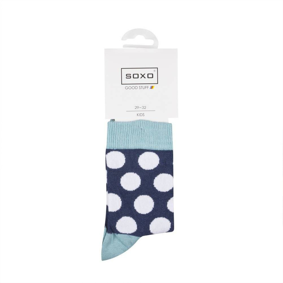 Marineblaue SOXO GOOD STUFF Kindersocken mit Tupfen 