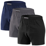 Sesto Senso Herren Boxershorts Set – Bequeme, Lockere Passform, 100% Baumwolle, Mit Knopfverschluss, Klassische Muster, Weiß, 3er Pack, Ideal für den Alltag