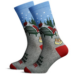 Socken Herrlich Weihnachtsmuster Blau Grau