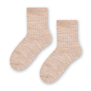 Skarpetki z wełny merino bezuciskowe w prążek art. 130 Steven