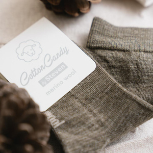 Socken Kinder Merino Wool Melange Beige