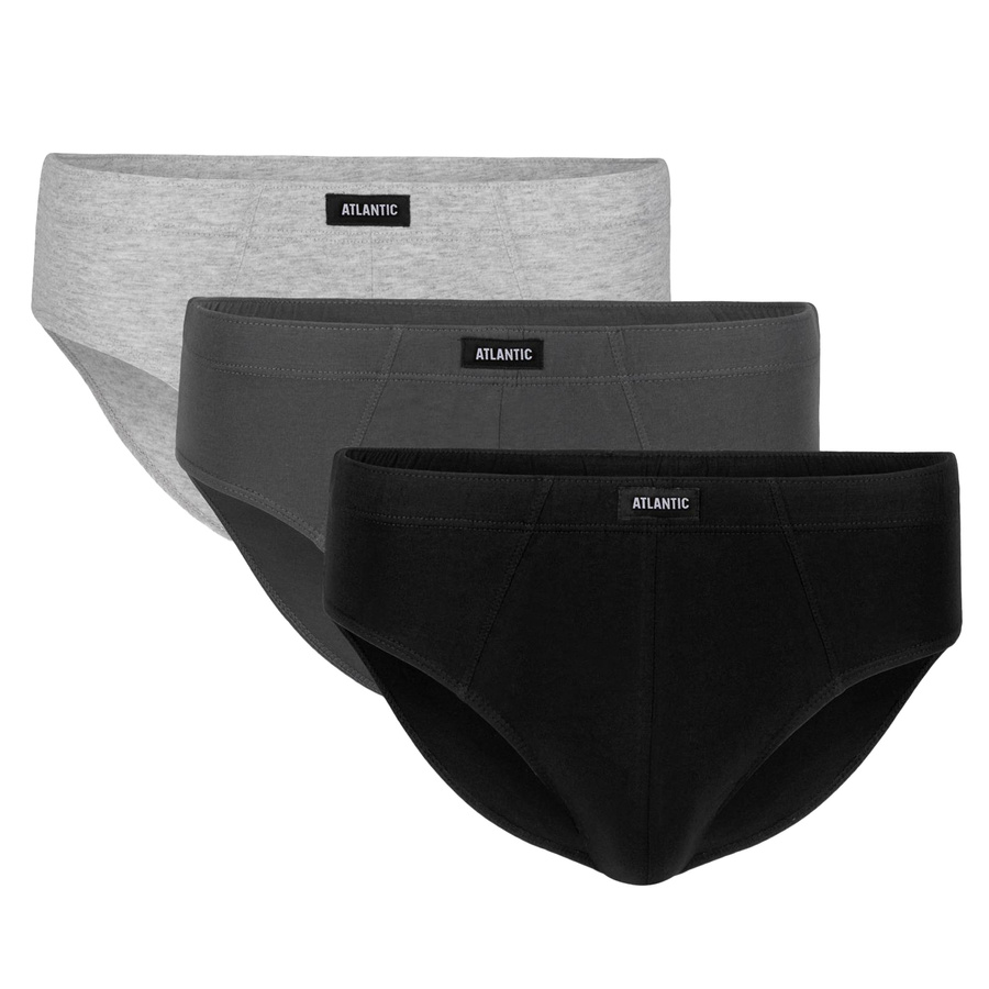 Herrenslips 3BMP-006 Grau/Schwarz/Weiß