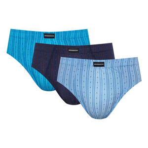 Henderson Herren Baumwoll Slips Set – Bequeme Klassische Unterwäsche, 3er Pack, Kontrastdesign, Große Größen, Farben: Dunkelblau, Hellgrau, Hellblau, Herbst/Winter Kollektion