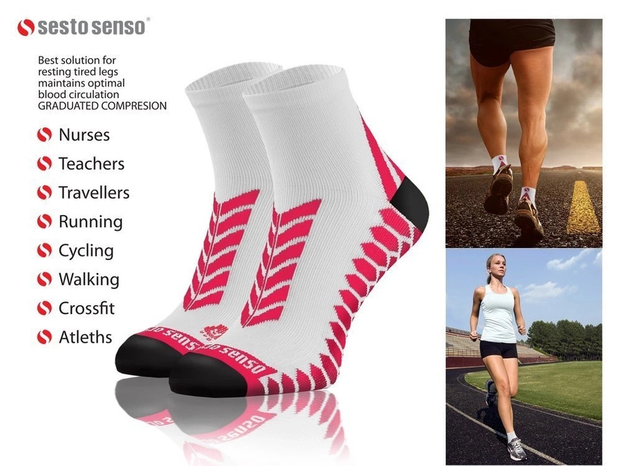 Bawełniane oddychające bezszwowe SKARPETY SPORTOWE SPORT SOCKS Sesto Senso 