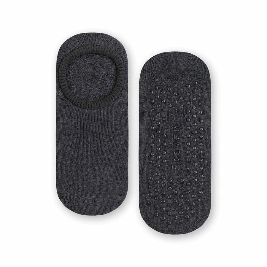 Stopki frotte z ABS art. 134 XE012 melanż grafit