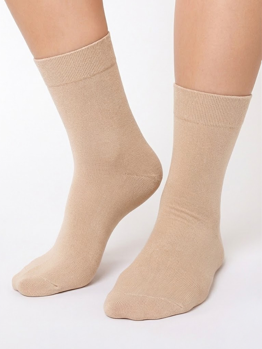 Gianna Herren Socken Glatt Beige