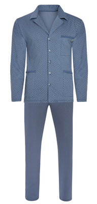 Bawełniana rozpinana piżama męska z długim rękawem Sesto Sesto w kotwiczki