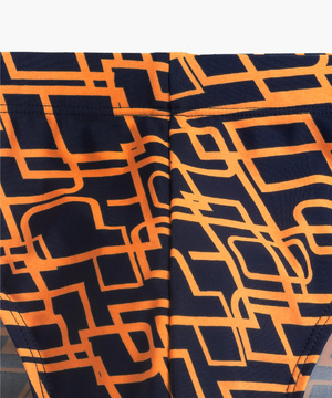 Atlantic Herren Badeslip KMT-335 – Schnelltrocknend, Poliamid-Elastan, Mit Print, Für Schwimmen, Farben: Grau, Schwarz, Marineblau, Blau, Orange