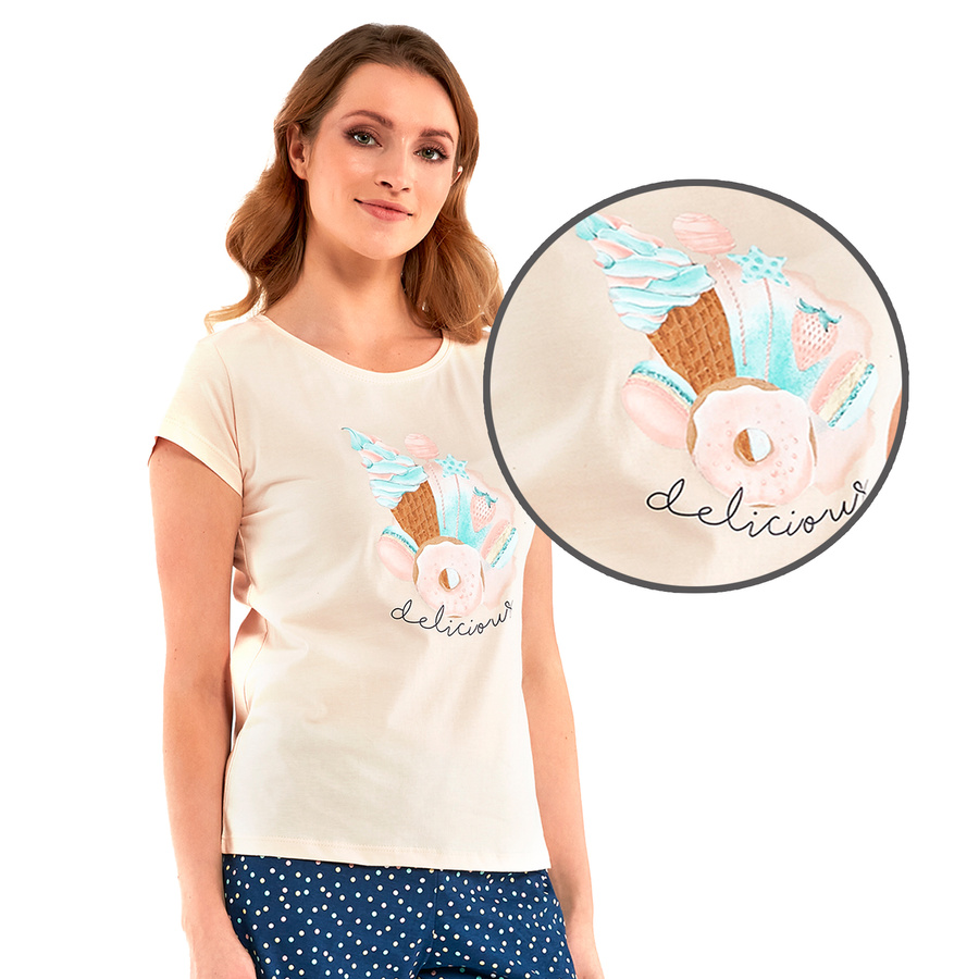 Piżama damska krótki rękaw