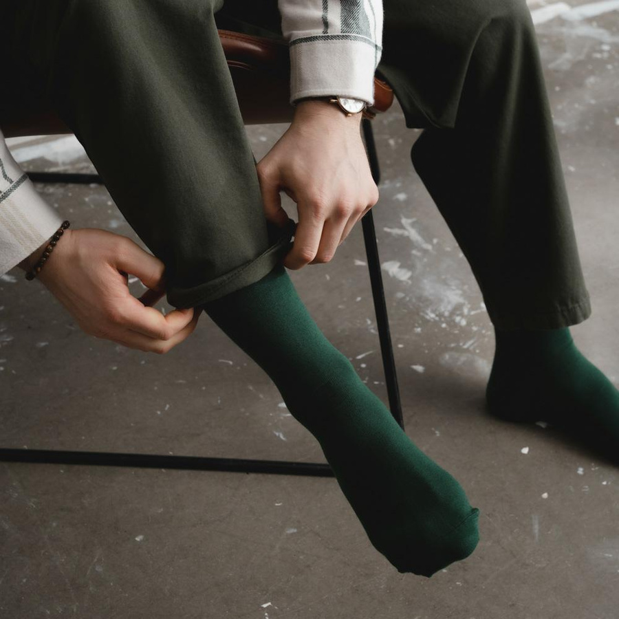 Skarpety garniturowe gładkie art.056 H103 szare