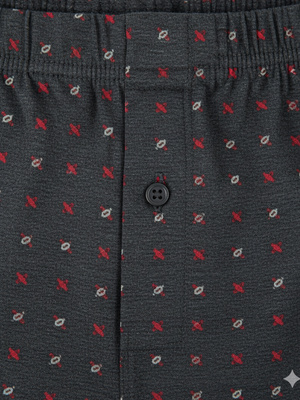 Herren Loose Boxershorts mit Knöpfen Schwarz