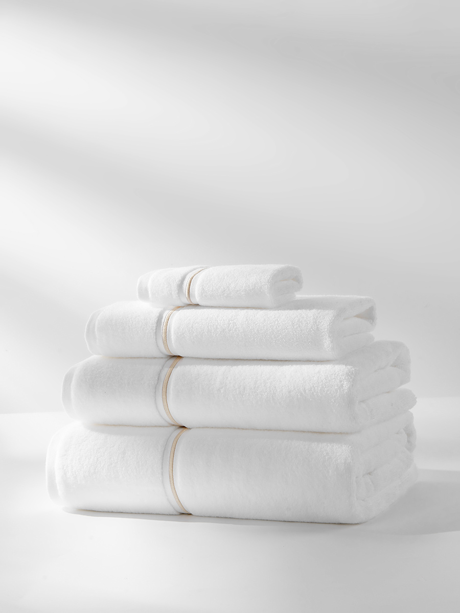 S TOWEL 100*150 LIBRE WHITE+GOLD BIZA