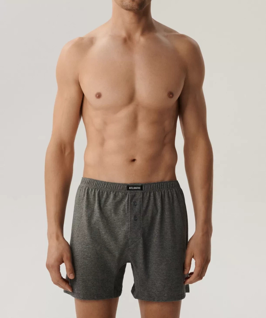 Lockere Herren-Boxershorts 2BMB-003 Grau/Schwarz