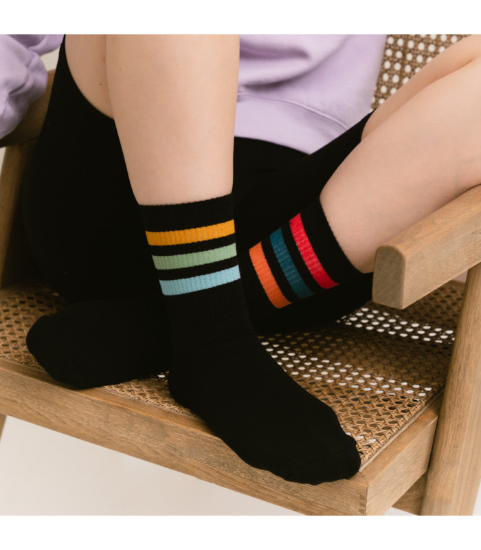 Sportliche gestreifte Socken für Damen/Herren Mehr Mode