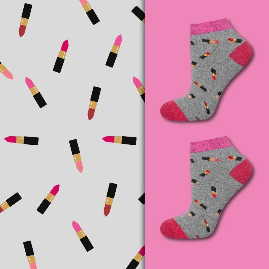 Stopki damskie kolorowe SOXO zakostki śmieszne szminka