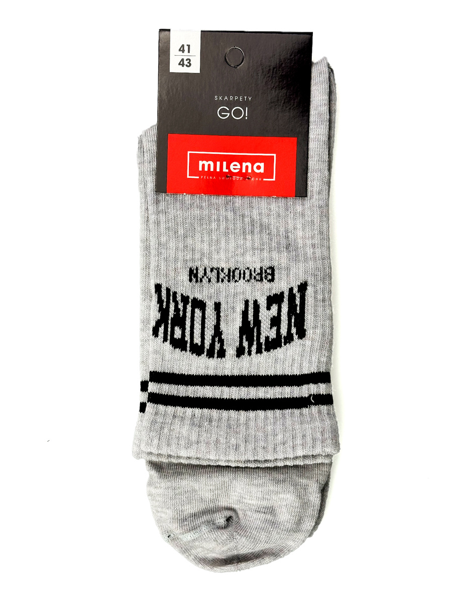Herrensocken Go! Hellgrau mit Print