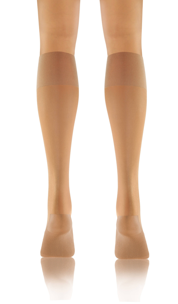 Sesto Senso Damen Kniestrümpfe Relax – Komfortabel mit Massageeffekt, 20 DEN, Halbtransparent, Poliamid-Elastan, Ohne Druck, Ideal für Büro & Kreislaufprobleme, Farbe: Vision/Beige