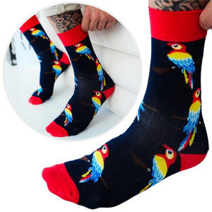 Herren-Papagei-Socken 0125.042, Farbe Grün, Größe 42-46