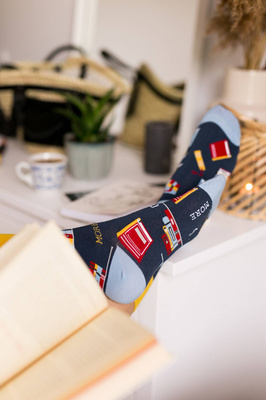 Damen/Herren Bunte Socken Denim Bücher Mehr Mode