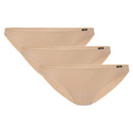 Atlantic Damen Mini Bikini Figi – Bequeme Baumwoll-Unterwäsche, Atmungsaktiv, Beige, 3er Pack, 95% Baumwolle, 5% Elasthan, Basic Kollektion, Hautfreundlich, für Frauen