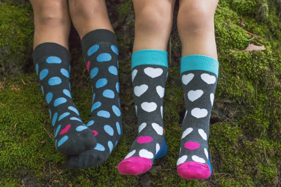 Graue Soxo Good Stuff Kindersocken mit Herzen