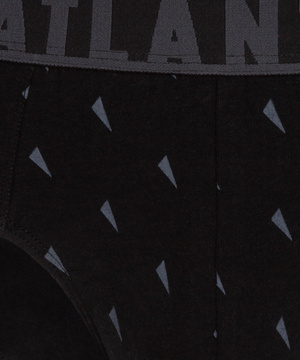 Atlantic Herren Sport Slips – Bequeme Unterwäsche aus 95% Baumwolle, 5% Elastan, Print-Design, 3er Pack, Braun/Grau/Schwarz, Modell 3MP-152, Externer Gummibund, Kollektion Sport | jz23