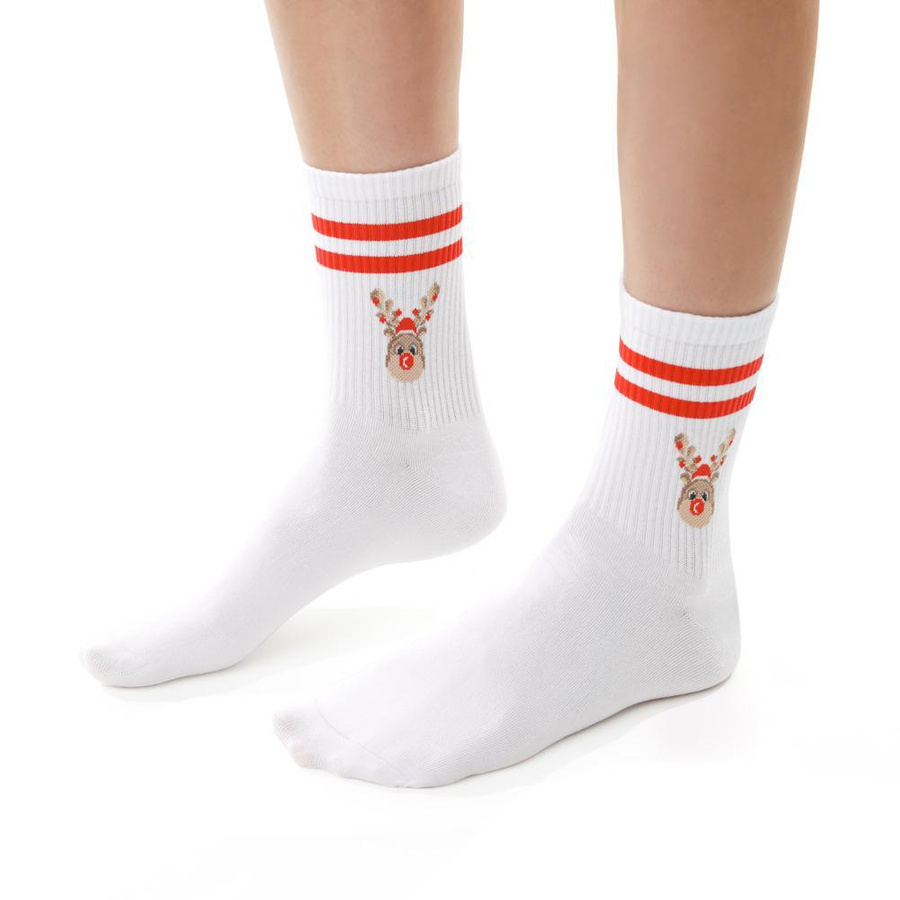 Skarpetki świąteczne w mikołaje art. 136 CO058 granatowe