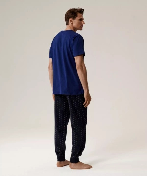 Herren-Schlafanzug Serie nmp-388 Blau/Grau