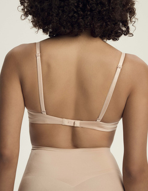 Sutien push up bej mătăsos