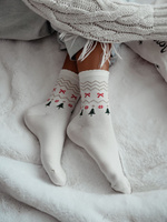 Women's Christmas socks with lurex 1283