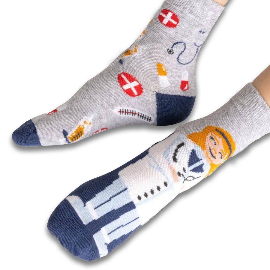 Kindersocken mit Arztkunst. 138 KP326 melange grau