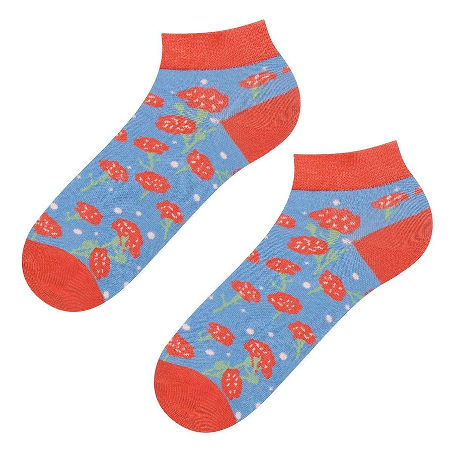 Stopki damskie kolorowe SOXO zakostki bawełniane maki 