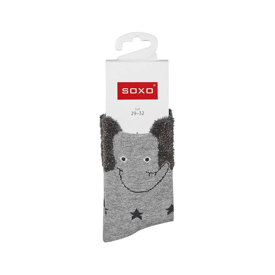 Graue Soxo Kindersocken mit Ohren