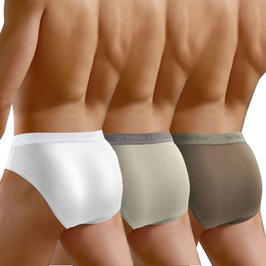 Herren-Slips SM05 Beige Weiß