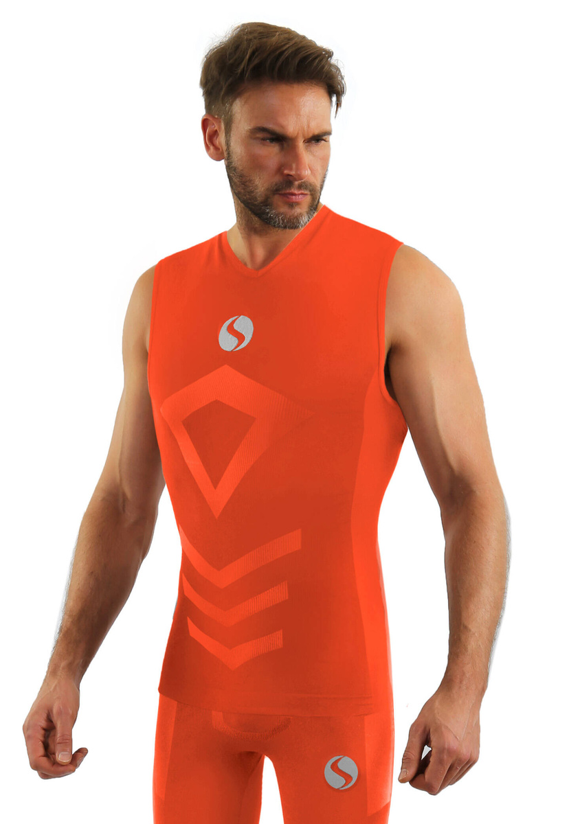 Ärmelloses Herren-Unterhemd Thermo Active Orange