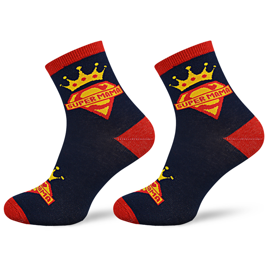 SKARPETY WZORZYSTE DZIEŃ MAMY NA PREZENT MILENA GRANATOWE