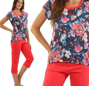 bawełniana piżama damska 3/4 Lena Sesto Senso