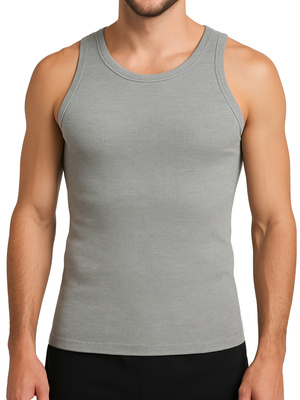 Trägerloses Herrenhemd Grau im 3er-Pack gestreift