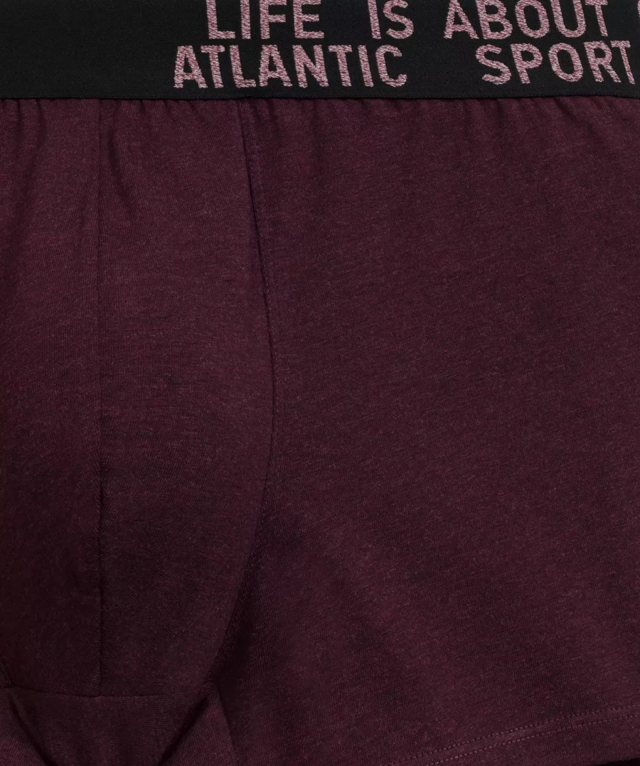 Atlantic Herren Baumwoll Boxershorts Set – Sportlicher Schnitt, Elastische Taille, Atmungsaktiv, Melange Farben: Grün, Weinrot, Blau, 3er Pack, Bequeme Unterwäsche für Männer, Herbst/Winter Kollektion 2025